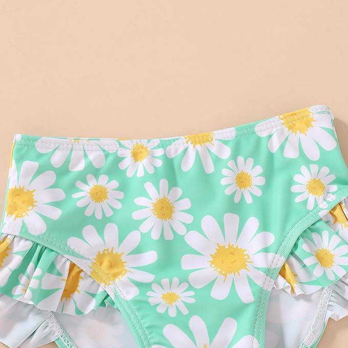 YOUNGER TREE Toddler Girls Two Pieces Swimsuit Color Block Stripe Swimwear Summer Beach Bathing Suit 18M-5T