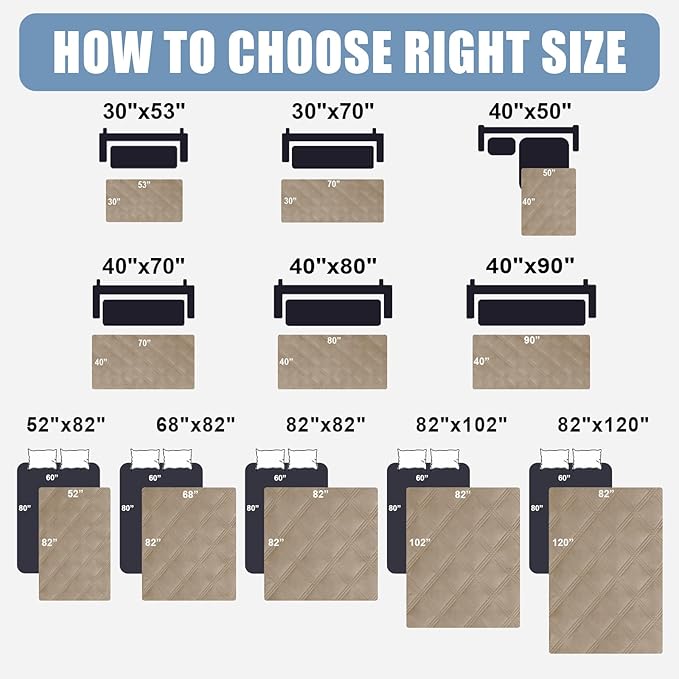 Smiry Waterproof Dog Bed Cover Blanket 52x82, Soft Reversible Pet Blanket - Image 6