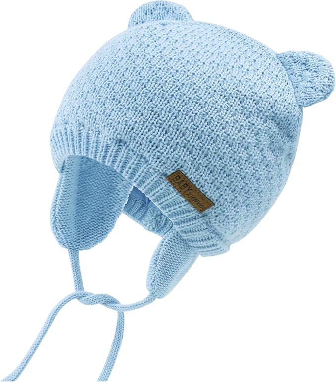 XIAOHAWANG Baby Hat Cute Bear Toddler Earflap Beanie Warm for Fall Winter