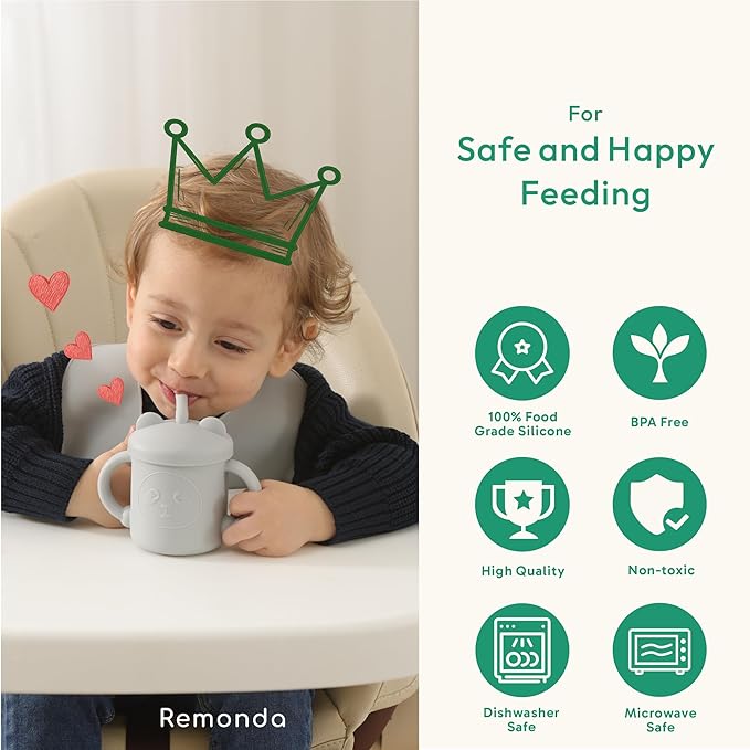 Remonda 23-Piece BPA-Free Silicone Baby Feeding Set | Extra Large Suction Plates, Toddler Bowls, Self Feeding Spoons, and More | Dishwasher Safe| Baby Led Weaning Supplies (Blue)