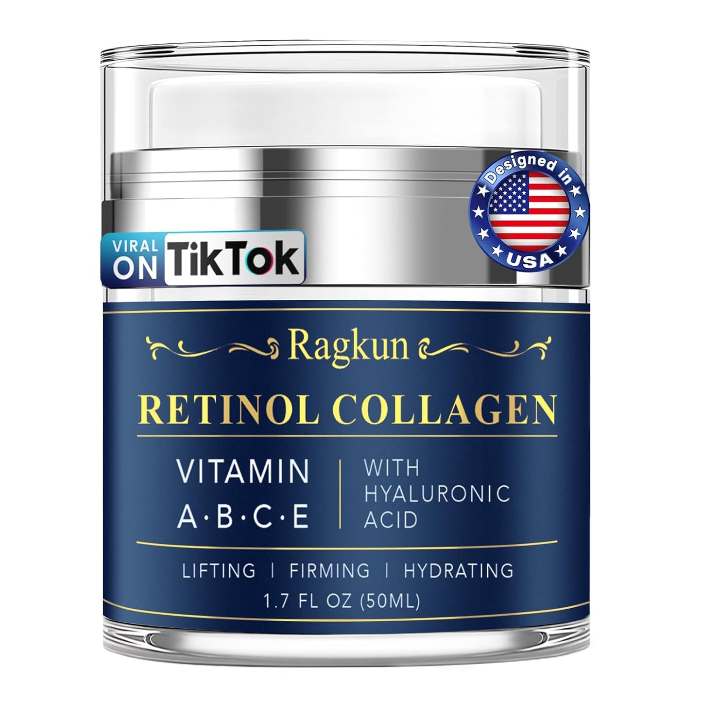 Retinol Cream for Face, Collagen Neck Creams for Tightening and Firming, Anti Aging Day & Night Facial Moisturizer for Women & Men, Instant Face Lift Wrinkle Cream 1.7 fl. oz.