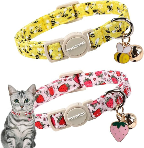 2 Pack Bee Cat Collars Breakaway by DOGWONG
