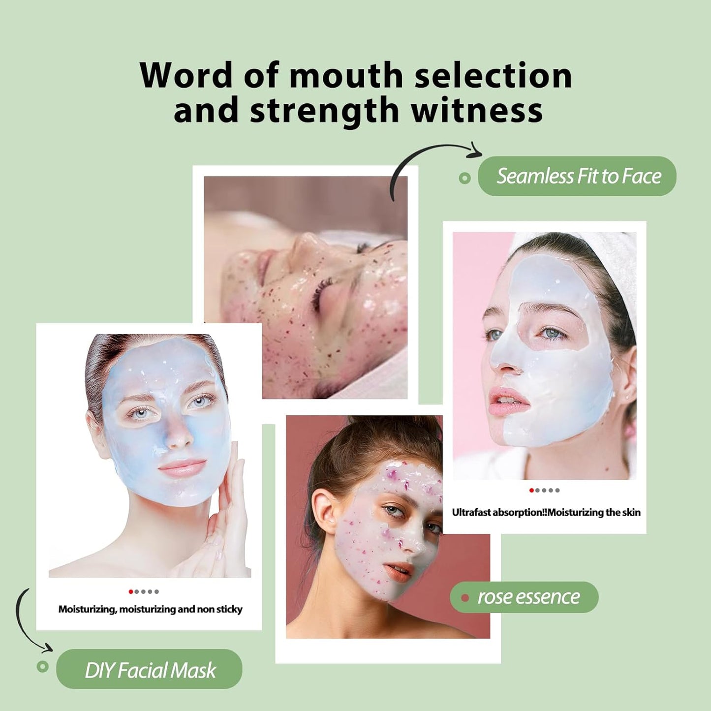 Jelly Mask for Facials, Hydrating & Moisturizing Peel-Off Rubber Gel Face Mask Skin Care for Deep Hydration & Glow, 23 Fl Oz Jar Professional Spa Use for All Skin Types with Aloe vera essence