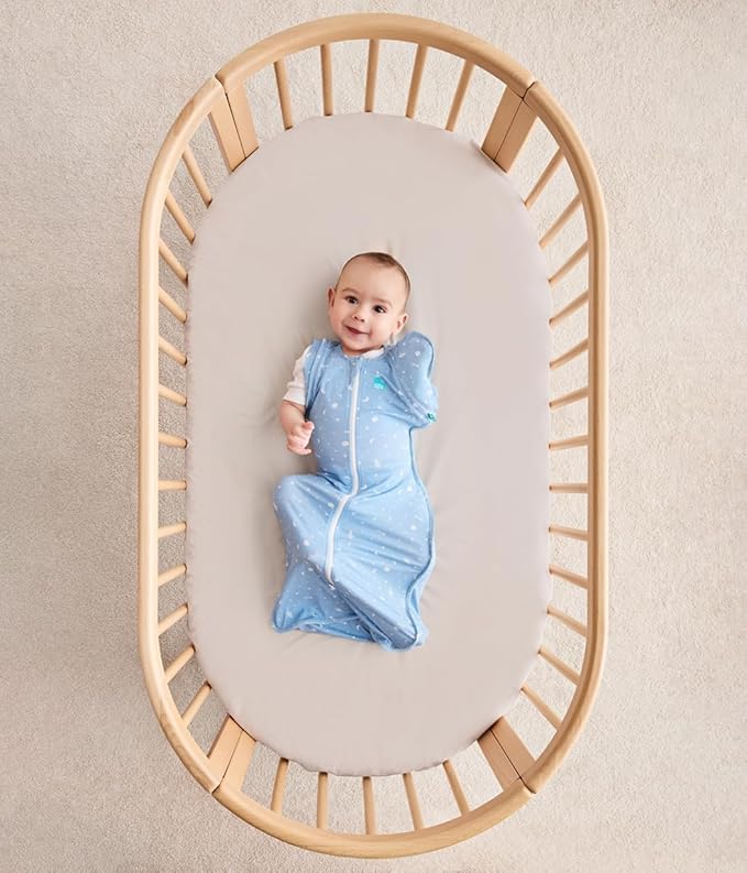 Love to Dream Swaddle UP Transition Bag, Luxuriously Silky Soft Viscose from Bamboo, Baby Sleep Sack, Patented Zip-Off Wings, Snug Fit Helps Calm Startle Reflex, 1.0TOG, 13-19 lbs, Blue