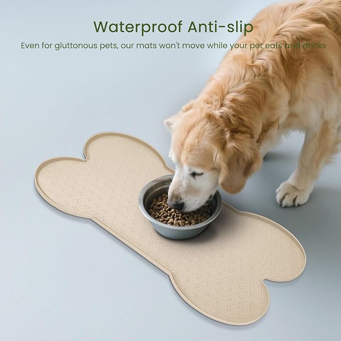 Dog Food Mat Anti-Slip Silicone Dog Bowl Mat Thicker Pet Placemat Waterproof - Image 4