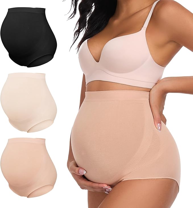 Summer Mae Maternity Underwear Soft Breathable High-Waist Pregnancy Seamless Over Bump Panties for Women