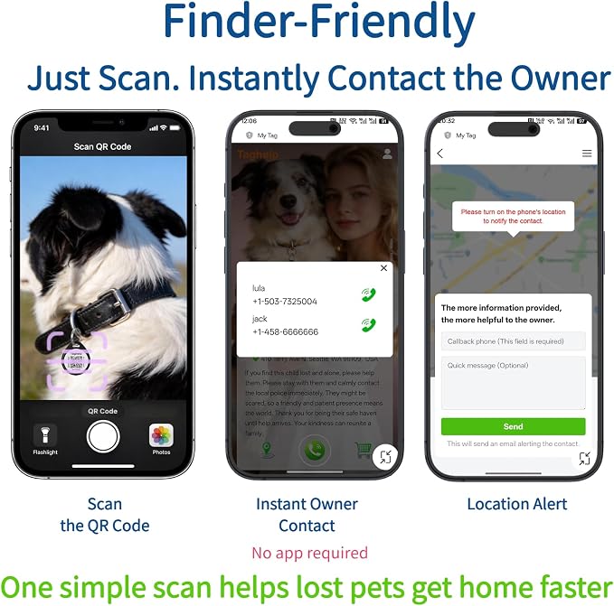 Smart QR Code ID Dog cat Tags for Collar Personalized for Pet Online Profile - Image 4