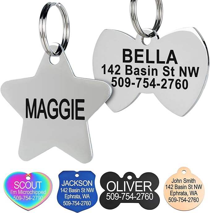 GoTags Stainless Steel Pet ID Tags, Personalized Dog Tags and Cat Tags by GoTags
