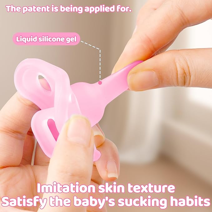 Baby Medicine Dispenser, Baby Medicine Syringe, 0 Months and up Baby Pacifiers, 100% Silicone Pacifiers, BPA-Free (Pink)