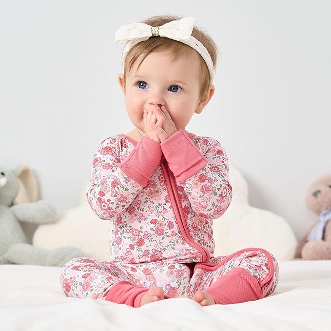 pureborn Baby Infant Boys Girls Sleeper Snug Fit Viscose from Bamboo Pajamas 0-24 Months