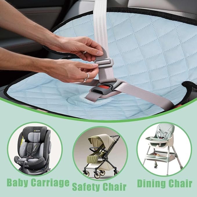 MOOB Waterproof Car Seat Protector - 2 Pack Premium Carseat Liner for Babies & Toddlers, Machine Washable & Quick-Dry, Anti-Slip Backing, Potty Training Pad for Infant Car Seat & Stroller (Brown)