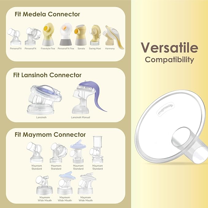 Maymom MyFit Crater Series 16mm Two-Piece Design Small Breastshield Compatible with Medela Breast Pump Parts; Replace Medela Shields; Fit Flex Connector; 2pc