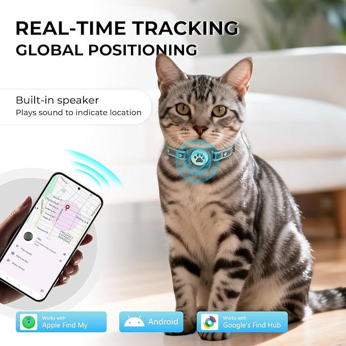 GPS Cat Tracker Collar, Smart Pet Activity Tracker, No Monthly Fee, Work - Image 2
