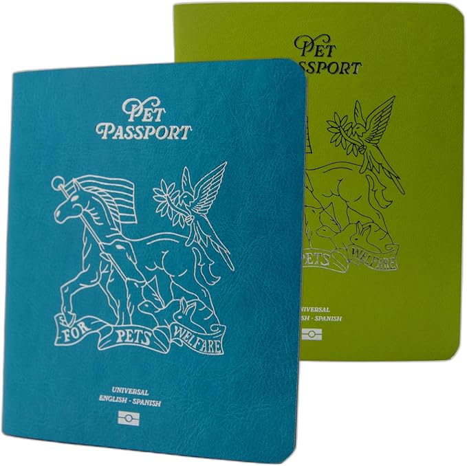 Color Premium PU Leather stitch-sewn US Pet Passport Medical Record by UnitedPetClub
