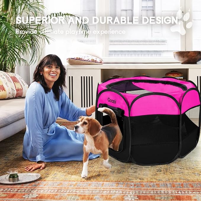 Portable Dog Playpen for Small Dogs Indoor Outdoor, Foldable Pet Puppy Playpens - Image 3