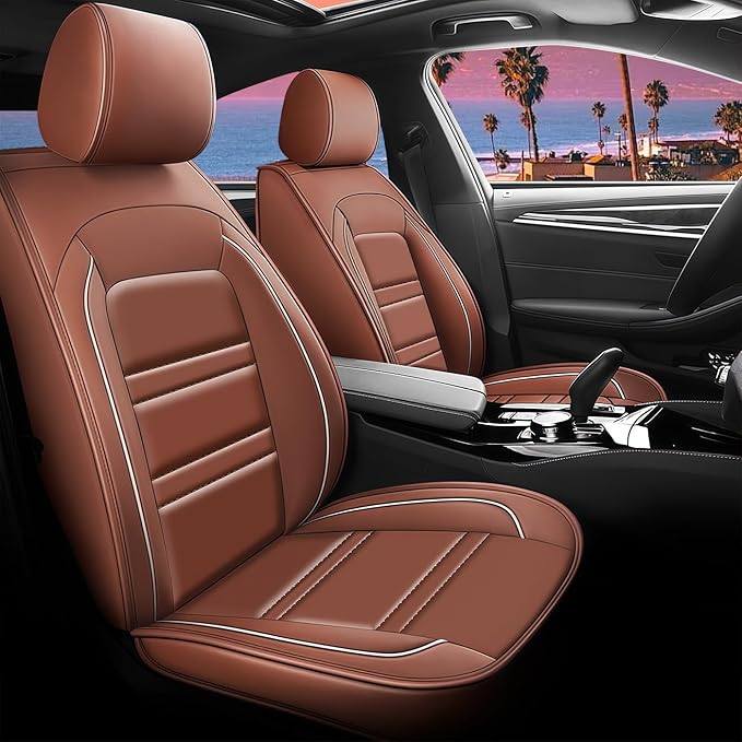 Seat Cover for Nissan Car Juke 2011-2017 | Car Seat Covers Front Seats, Waterproof Seat Protectors, Automotive Front Seat Covers (Front Seat, Coffee)
