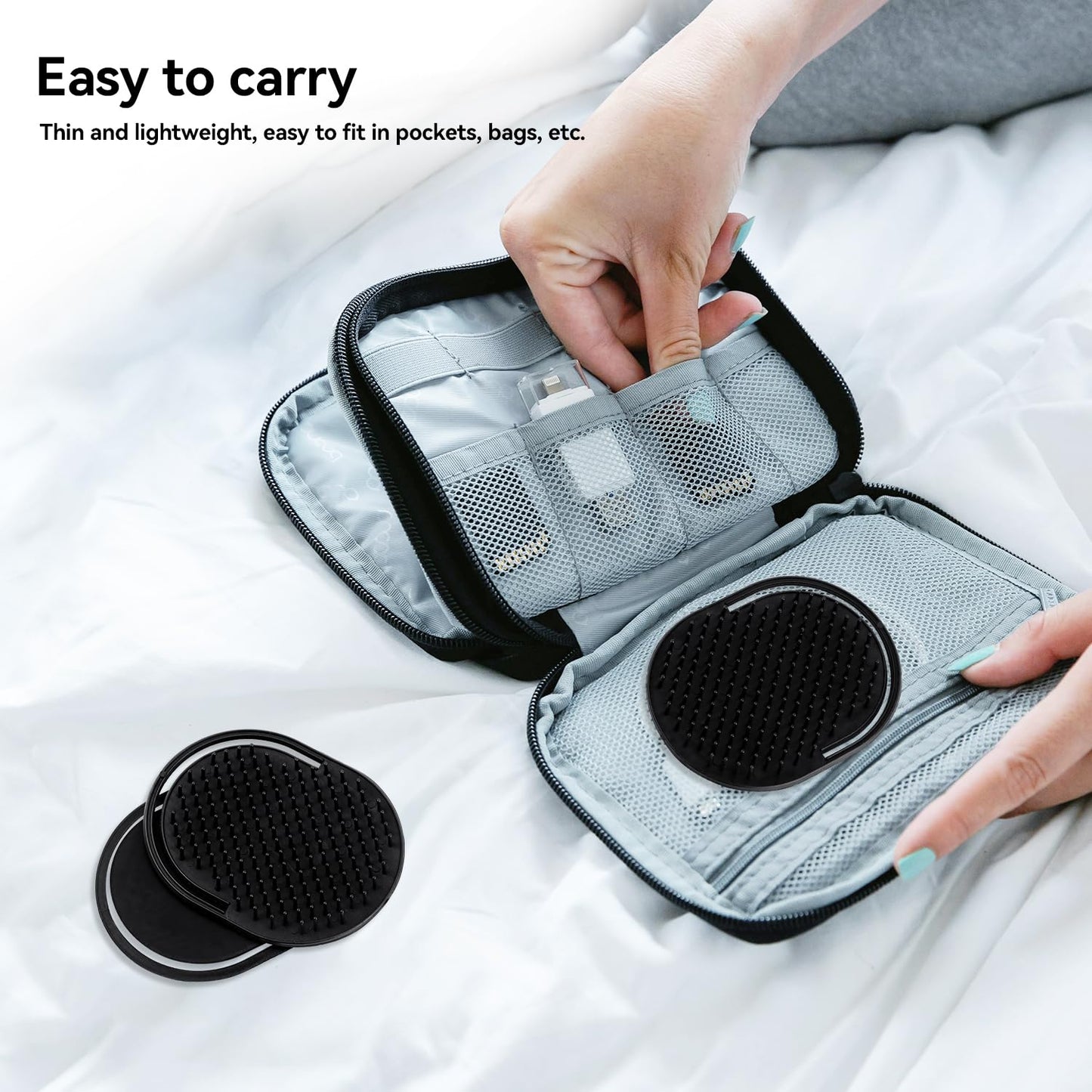 Pocket Palm Combs, Massager Hair Brush Comb Palm Combs for Men Beard Brush, Black pocket brush (10 Pcs Palm Type)