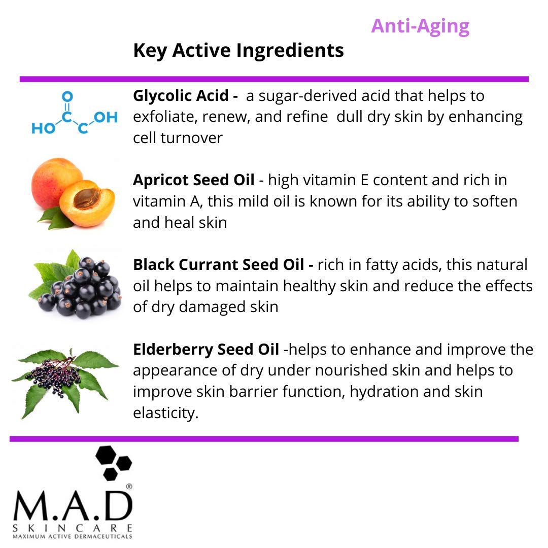 M.A.D Skincare Anti-Aging Youth Transformation Glycolic Mask 2 oz.