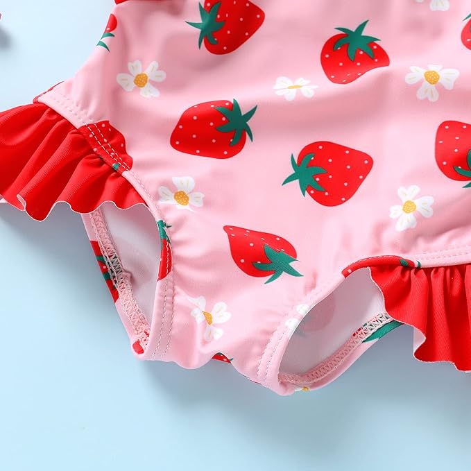 Newborn Baby Girl Ruffle Swimsuit Infant Toddler One Piece Floral Bikini Beach Bathing Swimwear Set