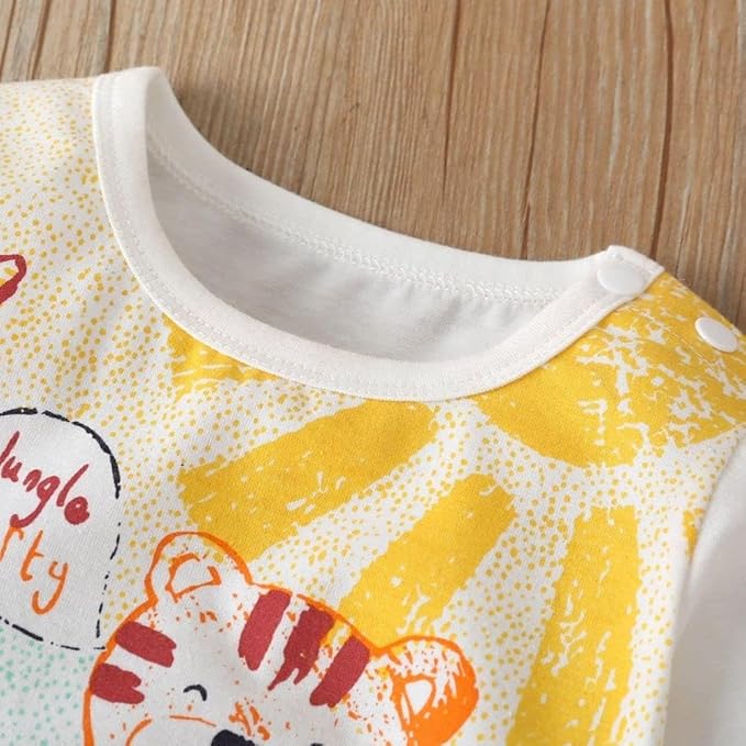 Cute Giraffe + Zebra With Floral Print Long Sleeve Baby Girl Clothes White Jumpsuit baby girl bodysuit