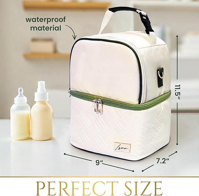 Isaa- Breastmilk Cooler Bag with Ice Pack, Insulated Breast Milk Storage for 6 Bottles Portable Travel Bag for Nursing Moms, Daycare & Work