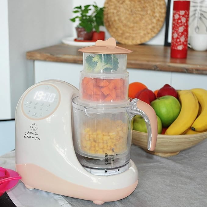 Baby Food Maker Chopper Grinder - Mills and Steamer 8 in 1 Processor for Toddlers - Steam, Blend, Chop, Disinfect, Clean, 20 Oz Tritan Stirring Cup, Touch Control Panel, Auto Shut-Off, 110V Only