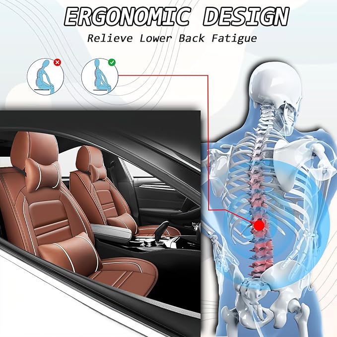 Car Seat Covers for Nissan Car Armada 2004-2024 | 5-Seats Seat Covers, Waterproof Seat Protectors, Automotive Seat Covers (Full Set with Pillow,Coffee)