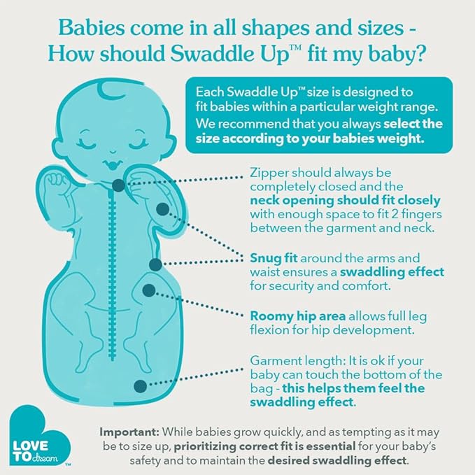 Love to Dream Swaddle UP, Baby Sleep Sack, Self-Soothing Swaddles for Newborns, Get Longer Sleep, Snug Fit Helps Calm Startle Reflex, New Born Essentials for Baby, 1.0 TOG, 13-19 lbs, Dreamer