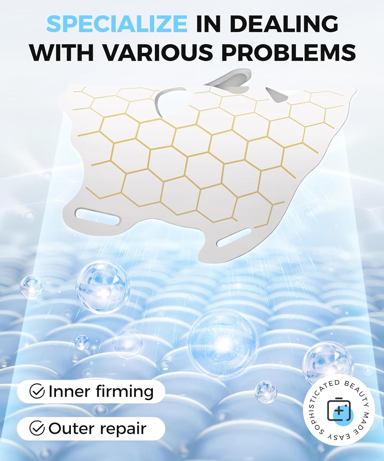 Yahi LED Face Mask Light Therapy, Red Light Therapy for Face, 7-1 Colors LED Facial Skin Care Mask, 175 High-Density Light Beads, White