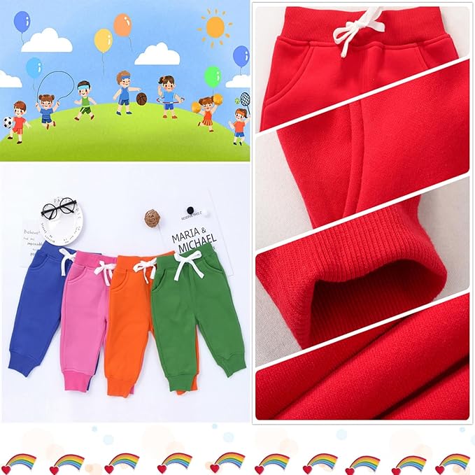 CuteOn Unisex Toddler Jogger Pants Kids Cotton Elastic Waist Winter Baby Sweatpants Pants 1-5Years