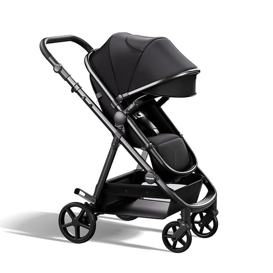 Mompush Baby Stroller, Convertible 2-in-1 with Bassinet Option, Infant Car Seat Compatible, Includes Adapter - Sturdy Full-Size Infant Stroller for Family Adventures