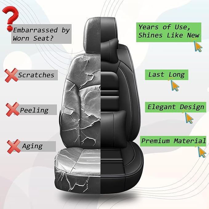 Car Seat Covers for Chevy Blazer 2019-2025 | 5-Seats Seat Covers, Waterproof Seat Protectors, Automotive Seat Covers (Full Set with Pillow,Black)