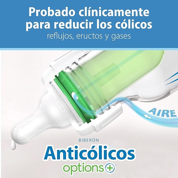 Dr. Brown's Natural Flow Anti-Colic Options+ Narrow Baby Bottle, Dream Adventure, 8 oz/250 mL, with Level 1 Slow Flow Nipple, 0m+, 4 Count (Pack of 1)