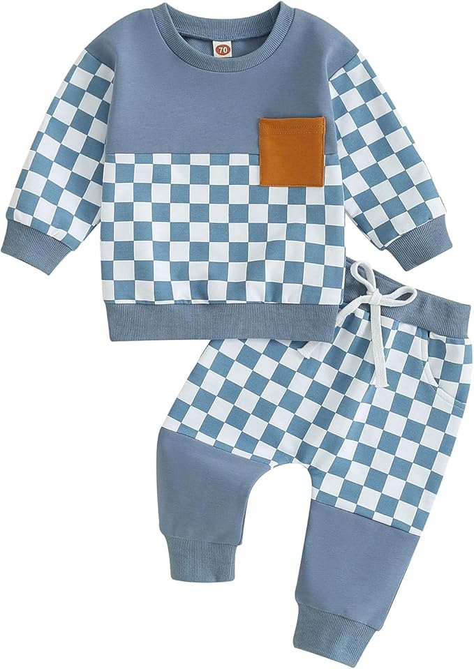 Fernvia Toddler Baby Girl Clothes 3 6 9 12 18 24 Months Fall Outfits Solid Long Sleeve Sweatshirt Tops + Pants Set