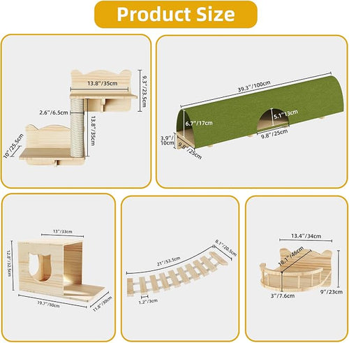 18-in-1 Cat Wall Shelves, Cat Wall Furniture Pine Wooden Wall Mounted Cat Shelf - Image 2