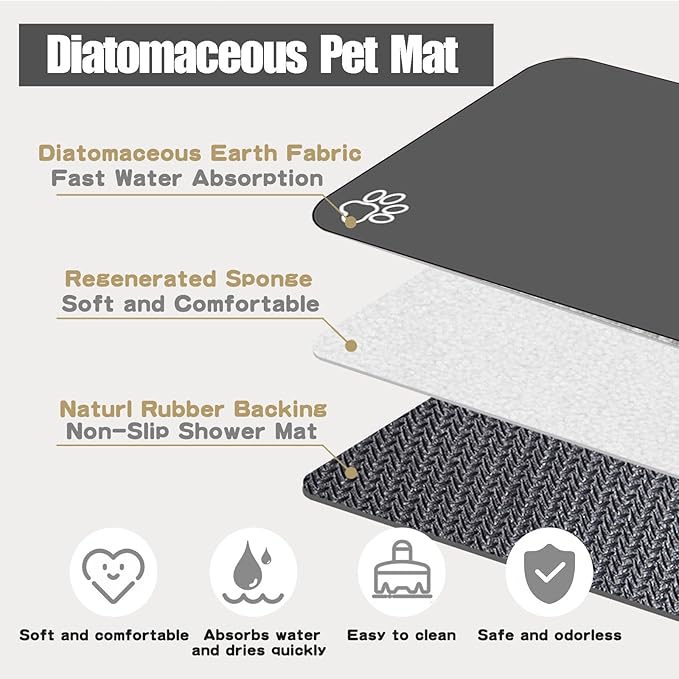 Large Pet Feeding Mat, Absorbent Quick Dry Dog Mat - Image 8
