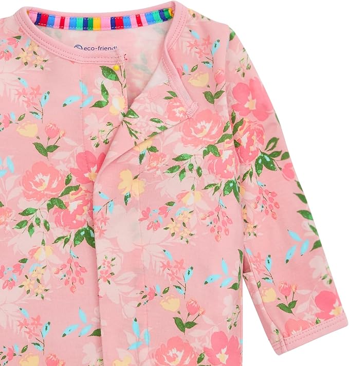 Magnetic Me Girls Modal Magnetic Baby Footie Pajamas | Silky Soft Modal Fabric | Baby Sleepers Available Sizes PRE - 24M