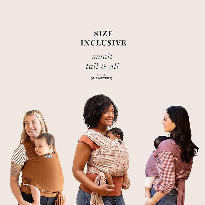 Moby Baby Wrap Carrier Evolution for Newborns to Toddlers (8-33lbs), Infant Sling Carrier, Lightweight & Hands Free Design, Adjustable for All Body Types, Baby Registry Gift (Terracotta)