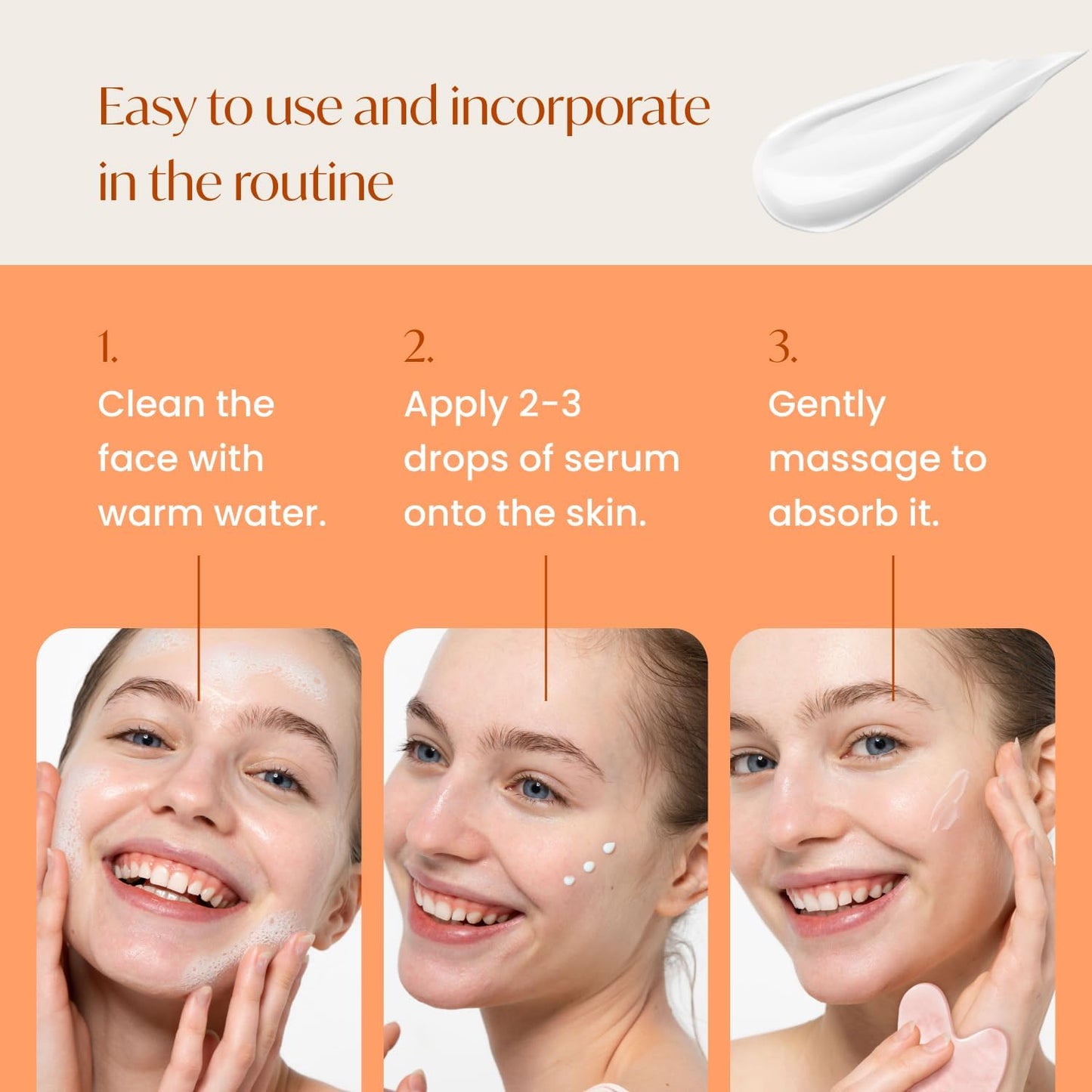 PLANTIFIQUE Korean Vitamin C Face Massage Serum – Hydrating Anti-Aging Collagen & Peptides Formula – Perfect for Gua Sha Facial Massage & Even Skin Tone Glow