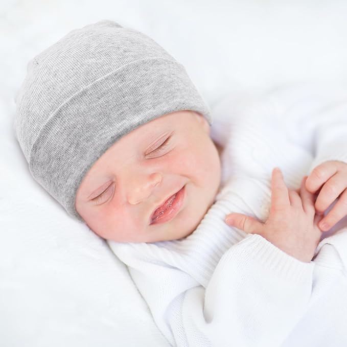 DRESHOW BQUBO 8 Pack Unisex Baby Beanie Hat Infant Toddler Kid Hats Baby Soft Cute Knit Cap Nursery Beanie