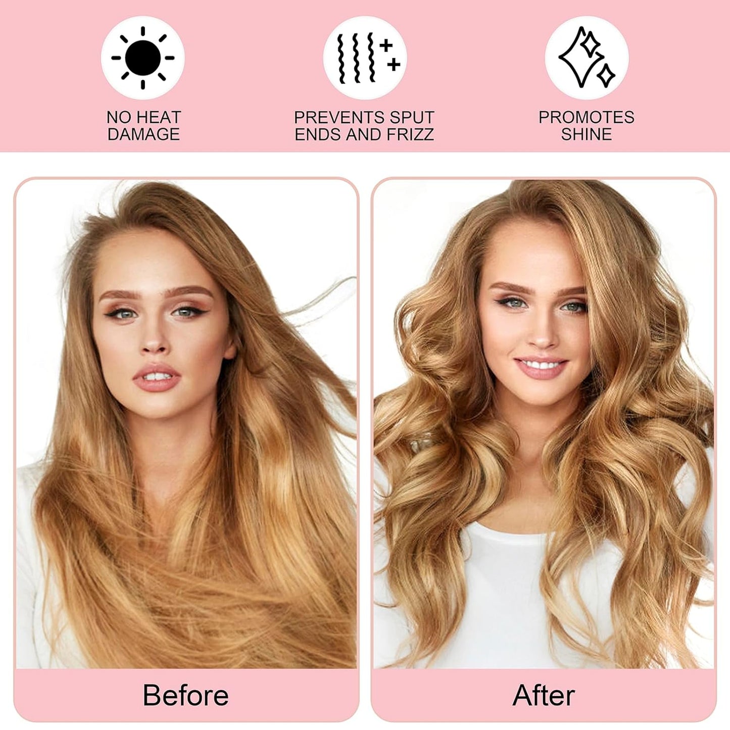 Heatless Curling Rod Headband, Upgraded 60" Extra Long Heatless Curls Headband Soft Hair Curlers to Sleep In Hair Rollers No Heat Curls (Red)