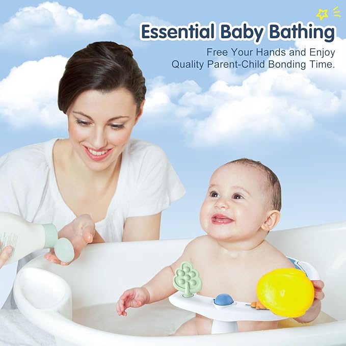 Baby Bath Seat for Babies 6 Months & Up, Non-Slip with Suction Cups, Safe & Comfortable Infant Bath Seat for Bathtub, Blue