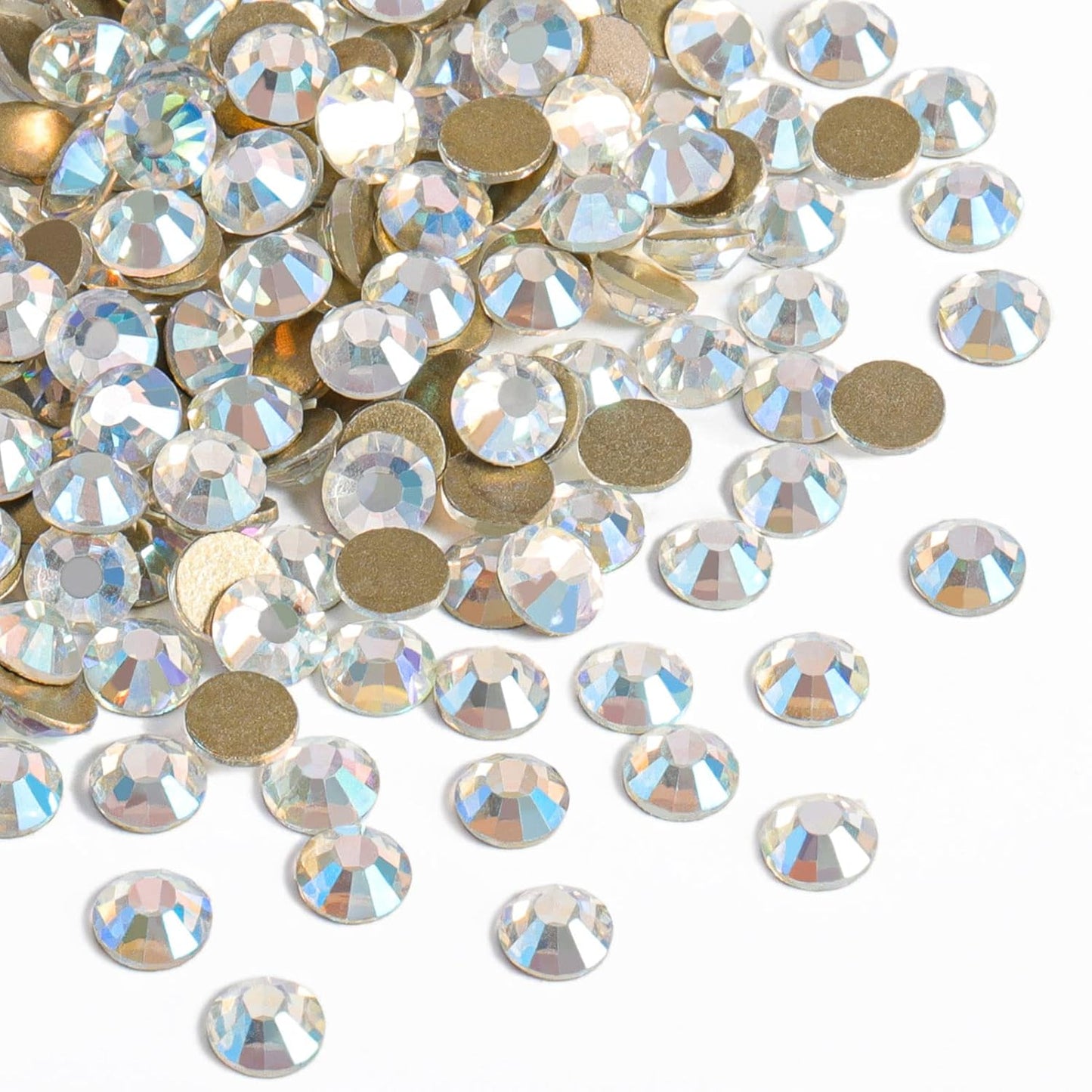 beadsland Flat Back Crystal Rhinestones Round Gems, Blue Moonlight (6.4-6.6mm) SS30/288pcs