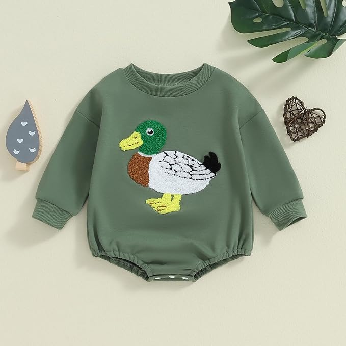 VISGOGO Newborn Infant Baby Boy Girls Oversized Romper Little Dude Sweater Onesie Coming Home Outfit Neutral Clothes