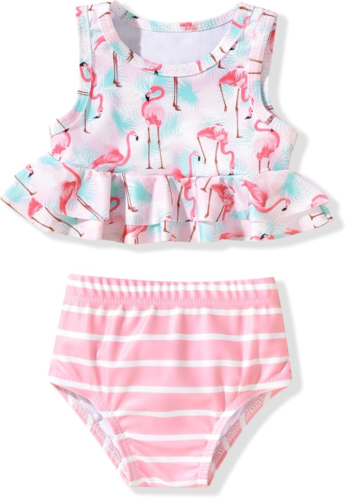 Aalizzwell Toddler Baby Girl Bathing Suit Two Piece Swimsuit Bikini Beach Wear
