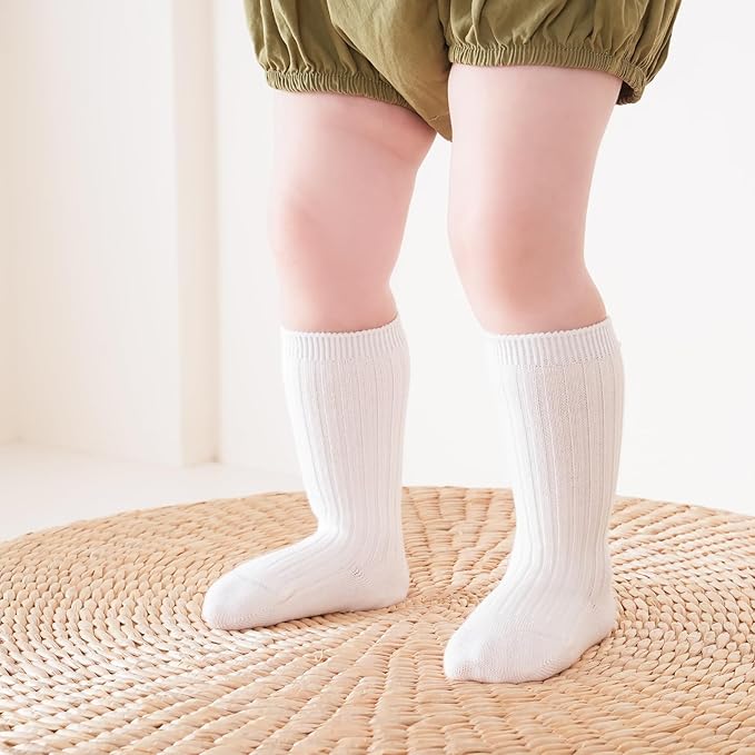 Zumou Toddler Knee High Socks Non Slip Anti Skid Baby Boy Girls Seamless Long Stockings