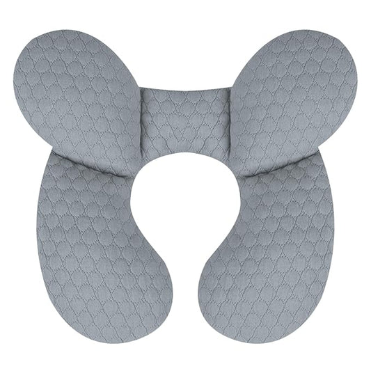 KAKIBLIN Baby Travel Pillow, Upgraded Baby Neck Pillows for Car Seat, Babies Support Pillow, Infant Neck Pillow for Head and Neck, Newborn Head Support for Car Seat,Pushchair (Light Grey)