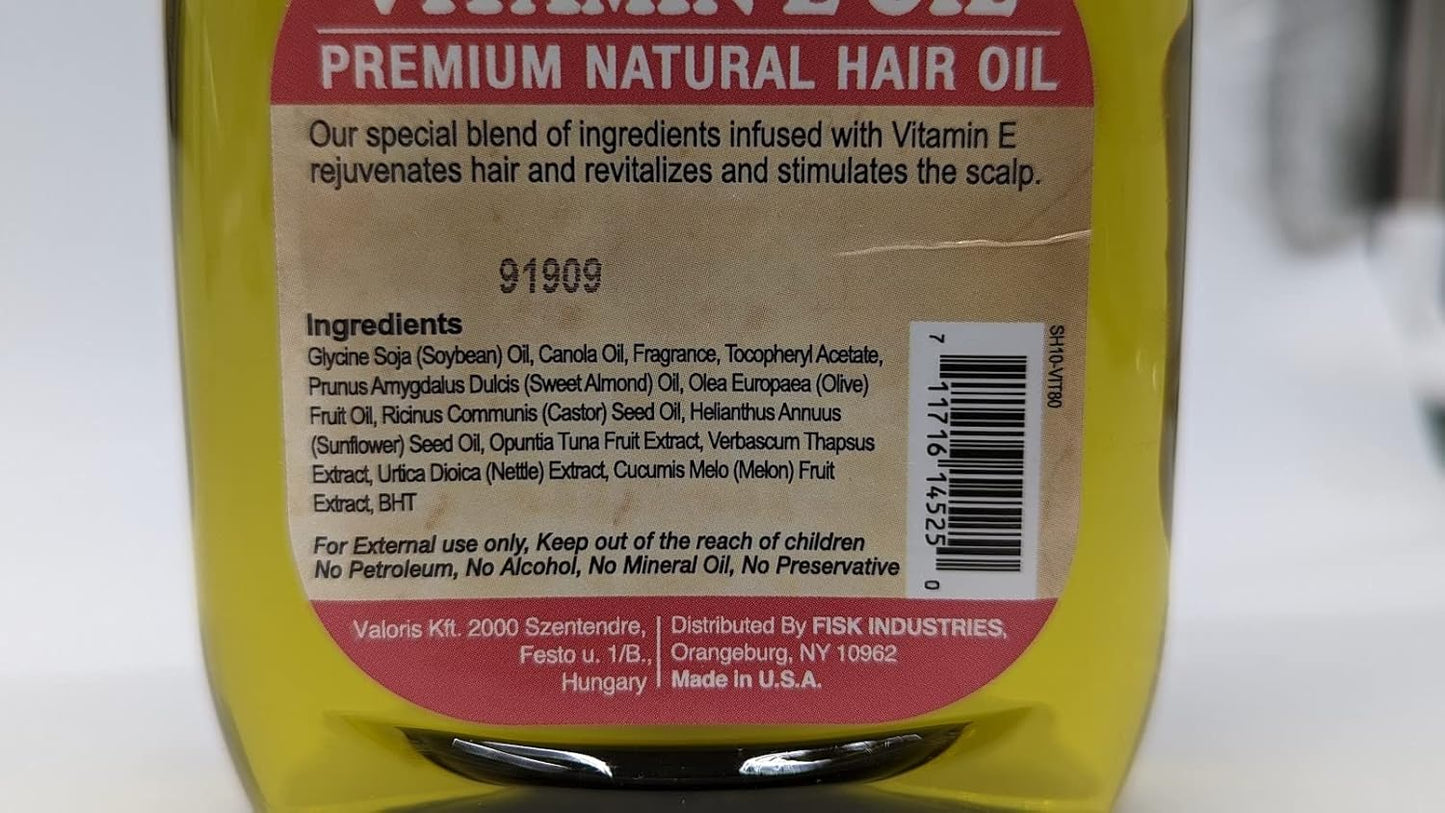 Difeel Premium Natural Hair Oil - Vitamin E Oil 7.1 ounce