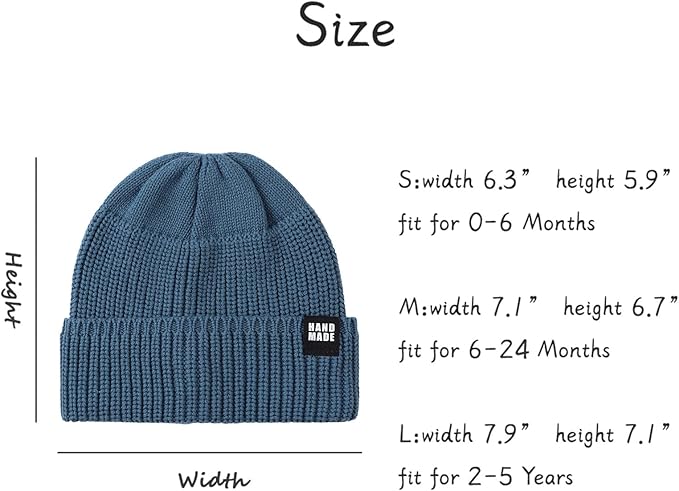 JANGANNSA Simple Knitted Baby Beanie Hip-Hop Boys Winter Hat Toddler Kids Bonnet for Girls 0-5Y