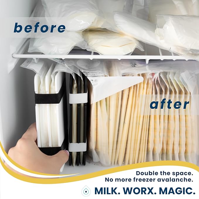 Freeze It Flat Breastmilk Freezer Organizer and Breast Milk Flattener - Breast Milk Freezer Storage Organizer - Breastfeeding Essentials and Pumping Essentials for Breastmilk Storage - Black
